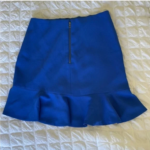 Alice + Olivia cobalt blue ruffle mini skirt